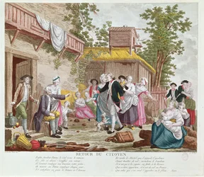 A polgár visszatér, 1792 (színes metszet) (lásd még: 336991)